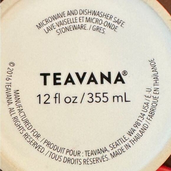TEAVANA Tea Cup Mug with Lid Red White Gradient Starbucks - Picture 8 of 9